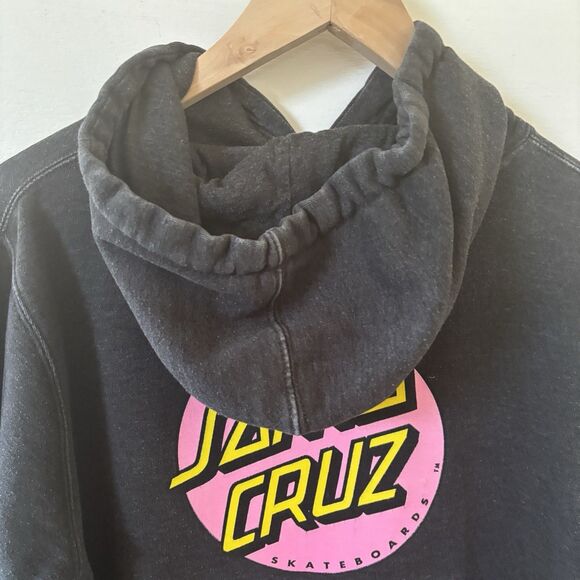 Santa Cruz Womens Hoodie Black Size M Skater California Beach Outdoors Retro Y2K - Picture 11 of 15